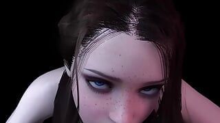 Sexy Brunette gently sucks and loves cum – 3D Porn Short Clip
