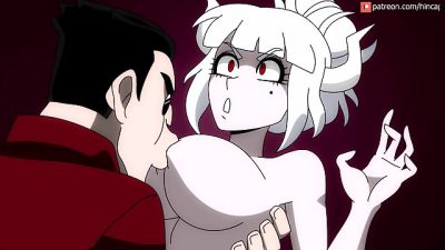 Helltaker Breakfast of Hell – Succubus gets pussy licked and nipple sucked