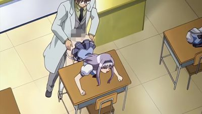 Immoral 1 – Horny student bent over desk and fucked by old dirty hentai teacher