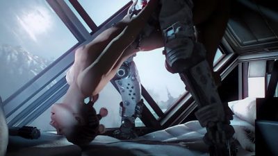 Star Wars Rey has a robot fuck her pussy deep and cum all over her