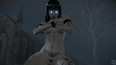 Living Dead Goth – Freaky 3D goth girl rides your cock in the graveyard