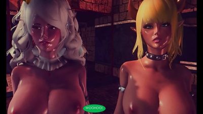 Luigi Gets Captured Again – Bowsette, Boosette, and Chompette fuck Luigi’s brains out