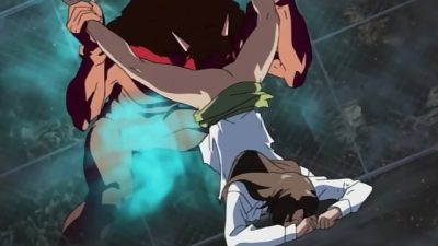 Oni Tensei 1 – Incubus with big hentai cock fucks cop while teenie masturbates