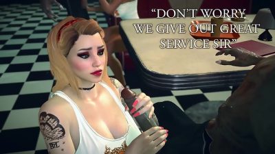 Hootees: Special Menu – Busty waitress fucks zombie for new car