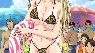 Stringendo: Private Lesson of Angels 8 – Blonde hentai girl with busty tits fucks on public beach