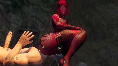 Curvy Zombie Elf Dominates A Muscular Nord 1