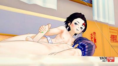 Demon Slayer Hentai – Tanjiro Handjob To Inosuke With Car Toon