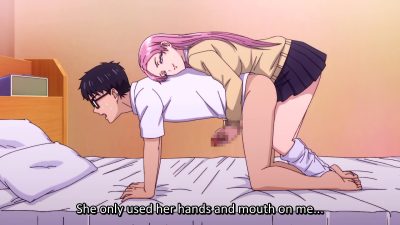 The Gyaru I Hang Out With Let’s Me Use Her Pussy 4 – Busty hentai student gives wet handjob